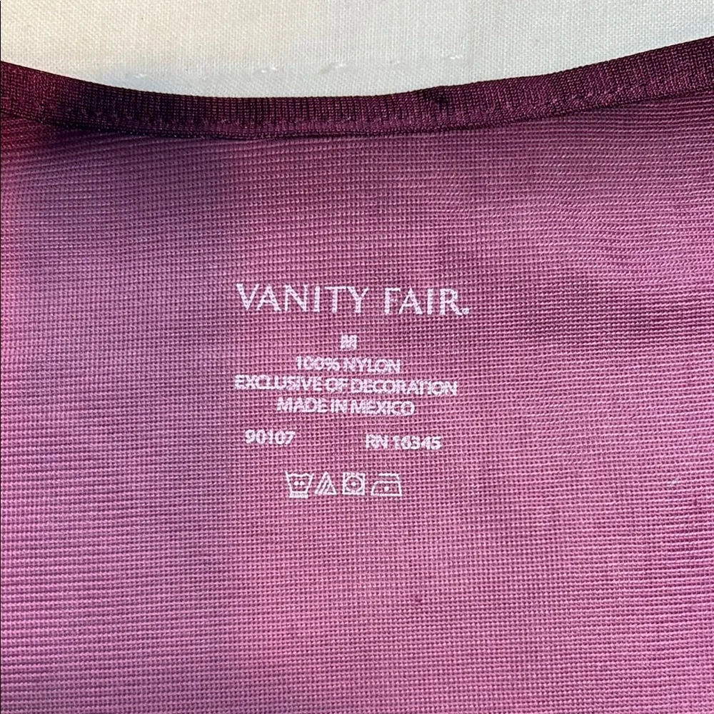 Vintage 90s Vanity Fair Purple Nylon Loungewear Set - V-Neck Top & Pants -‎ M